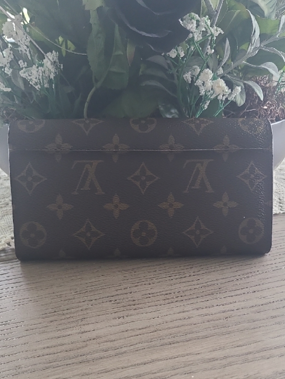 Louis Vuitton Brown Monogram Envelope Wallet with Gold Snap - Picture 2 of 4